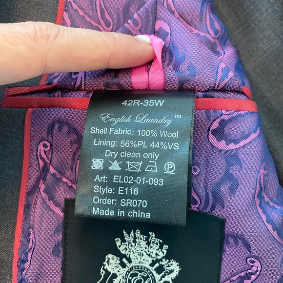 Men’s English Laundry Suit Set 42R -35W - Picture 5 of 6